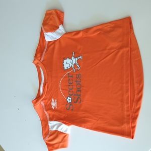 NWOT Soccer Shots orange jersey XS